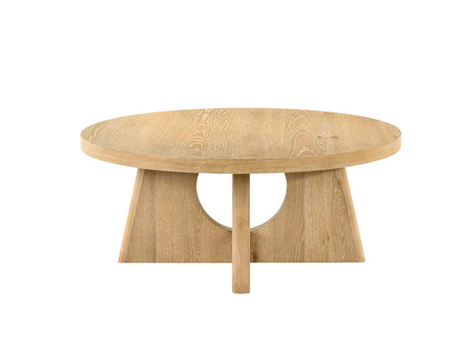 Furniture of America - Olgod - Round Coffee Table - Oak - FM4223AK-CR view 2