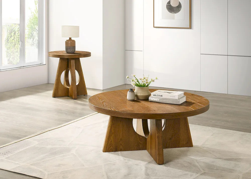 Furniture of America - Olgod - Round End Table - Walnut - FM4223WN-E view 4