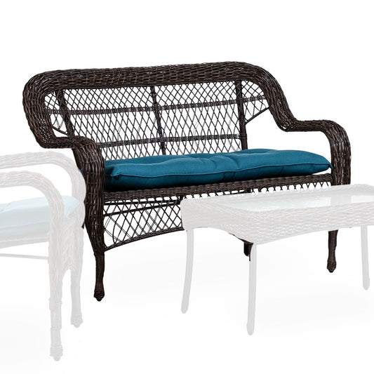 Furniture of America - Oliveri Wicker Loveseat in Brown/Dark Teal - LA-L007DT View 1