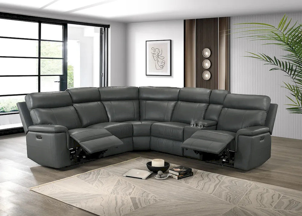 Furniture of America - Oliverus - Power Sectional, Dark Gray - FM69009DG-SECT-PM view 2