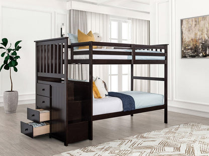 Furniture of America - Ontario Twin/Twin Bunk Bed in Espresso - FM-BK102ES-T-BED View 1