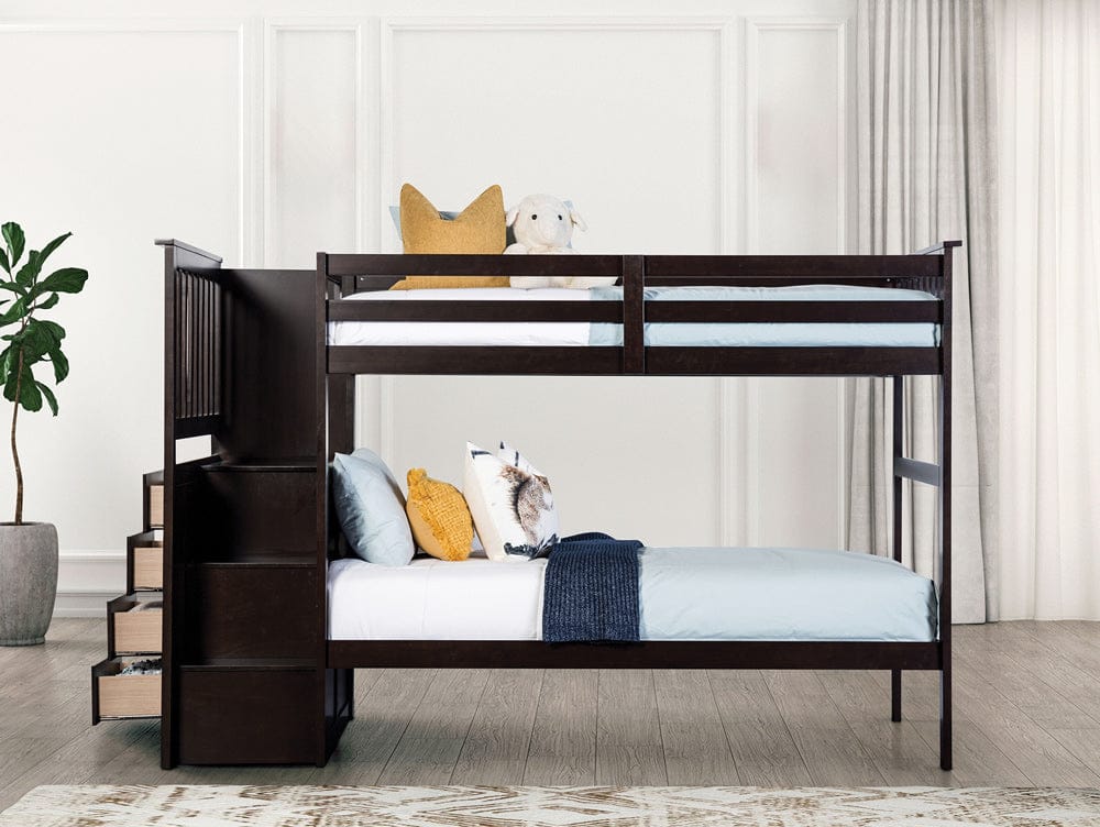Furniture of America - Ontario Twin/Twin Bunk Bed in Espresso - FM-BK102ES-T-BED View 2