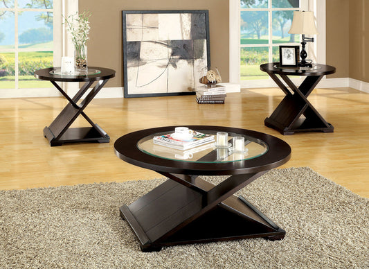 Furniture of America - Orbe 3 Pc. Table Set (1C+2E) in Espresso - CM4006-3PK-SET View 1