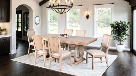 Furniture of America - Orbetello 7 Pc. Dining Table Set in Distressed Natural - FM3601NT-T-7PC View 1