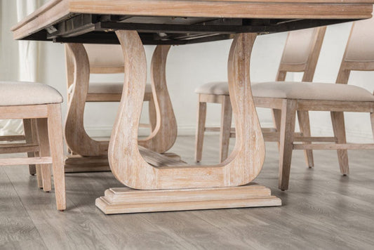 Furniture of America - Orbetello Dining Table in Distressed Natural - FM3601NT-T View 2