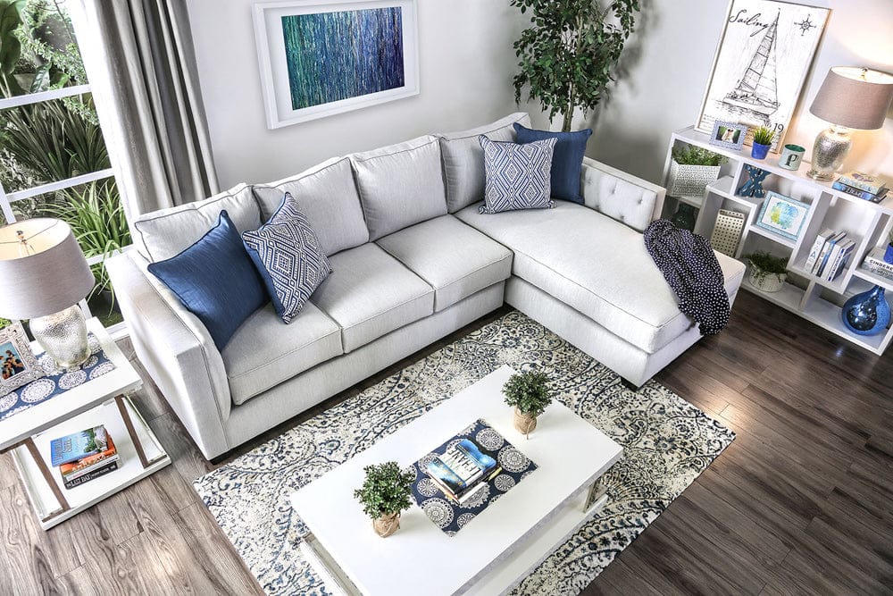 Furniture of America - Ornella Sectional in Light Gray/Blue - SM2671-SECT View 2