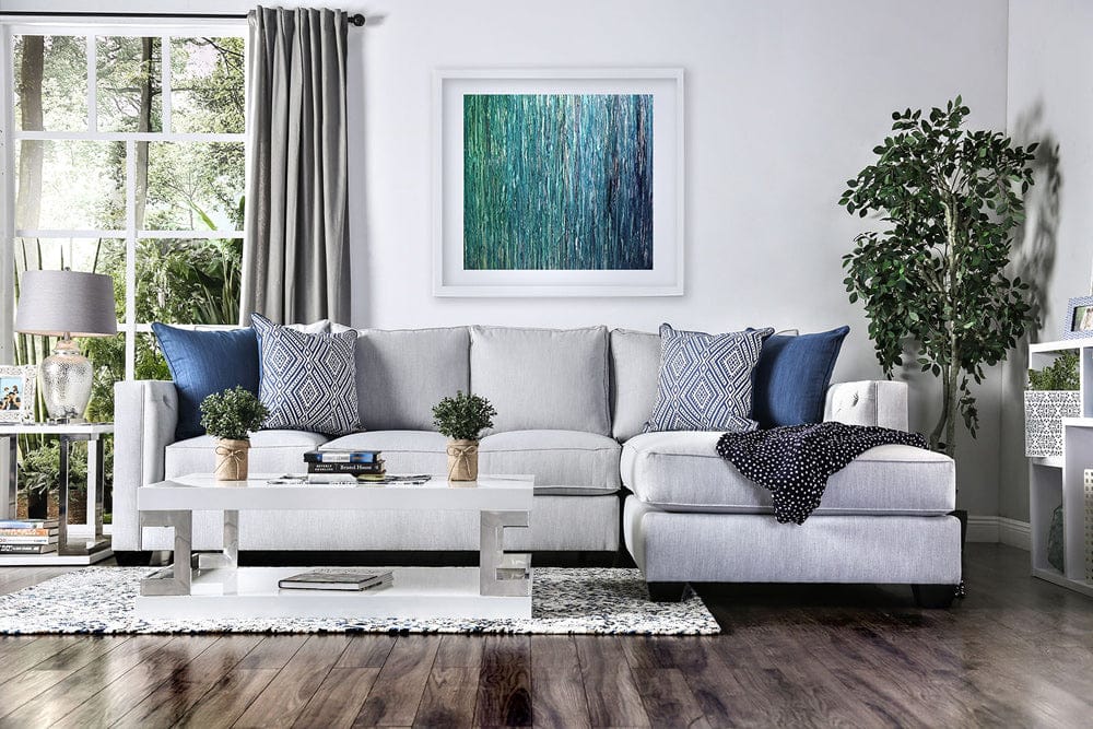 Furniture of America - Ornella Sectional in Light Gray/Blue - SM2671-SECT View 3