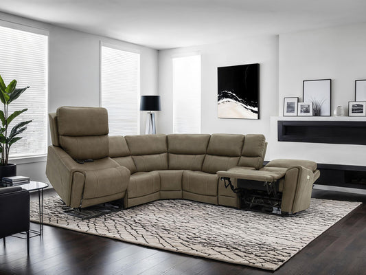 Furniture of America - Orpheus Power Sectional w/ Lift Chair in Brown - FM68100BR-SECT-LC View 1