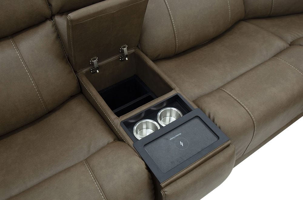 Furniture of America - Orpheus Power Sectional w/ Lift Chair in Brown - FM68100BR-SECT-LC View 3