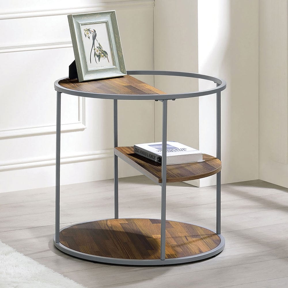 Furniture of America - Orrin End Table in Gray/Walnut - CM4396GY-E View 1