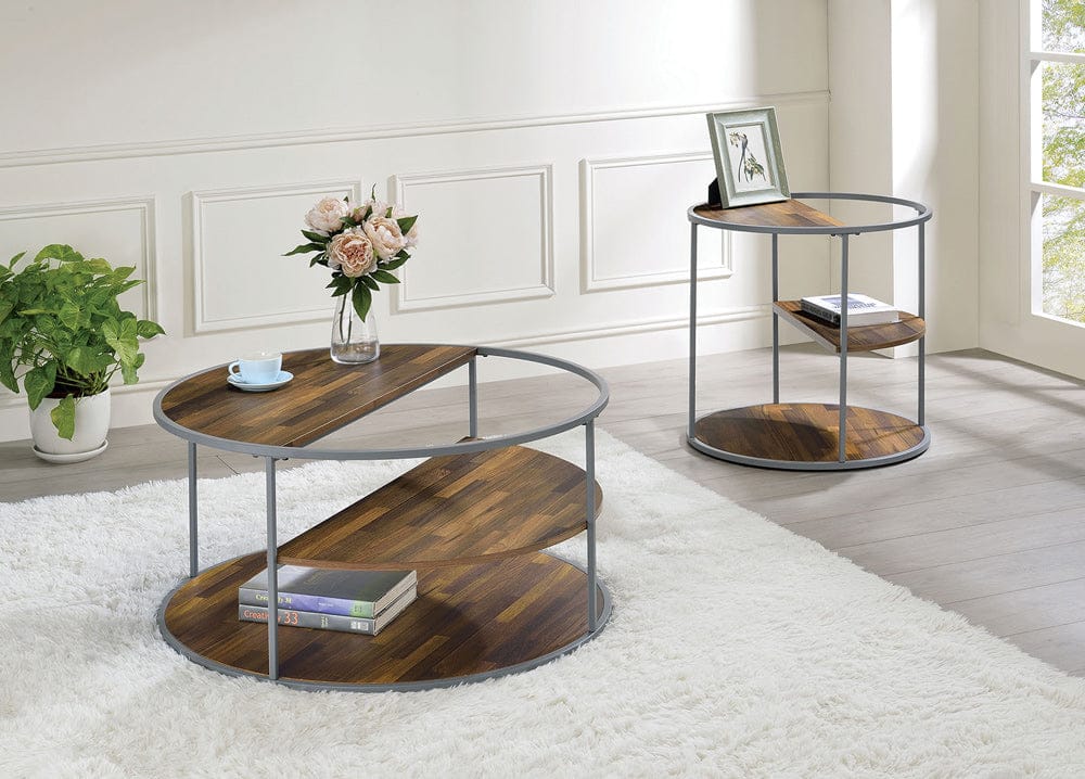 Furniture of America - Orrin End Table in Gray/Walnut - CM4396GY-E View 2