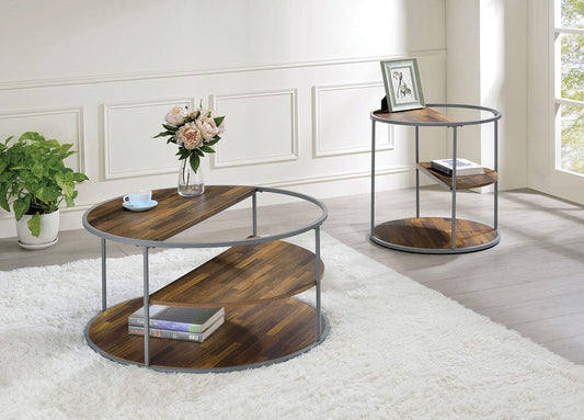 Furniture of America - Orrin End Table in Gray/Walnut - CM4396GY-E View 2