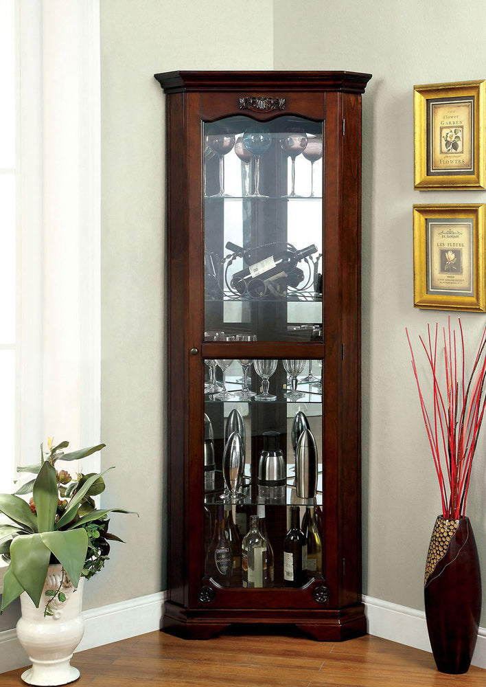 Furniture of America - Ortley Curio in Walnut - CM-CR133 View 1