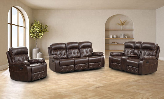 Furniture of America - Osias Sofa + Loveseat + Chair in Brown - NX6004BR-3PC View 1
