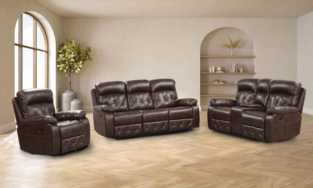 Furniture of America - Osias Sofa + Loveseat in Brown - NX6004BR-2PC View 1