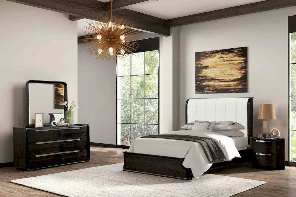 Furniture of America - Osterley - 4 Pc. Queen Bedroom Set w/ 2NS - Black - FM71500BK-Q-5PC-2NS view 2
