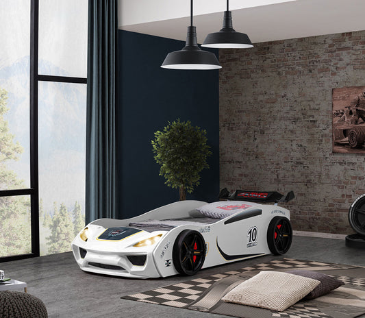 Furniture of America - Pacefinder Car Bed in White - FOA7731WH-BED View 1