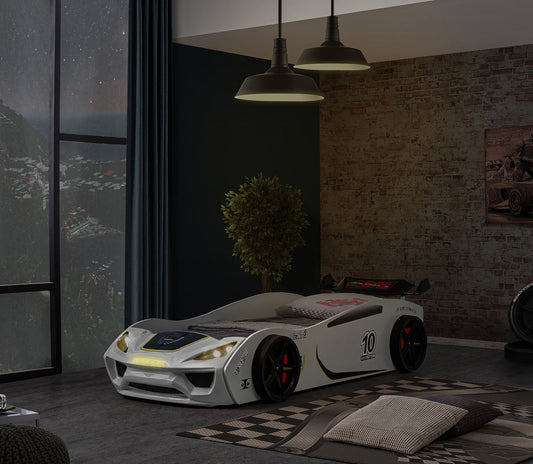 Furniture of America - Pacefinder Car Bed in White - FOA7731WH-BED View 2