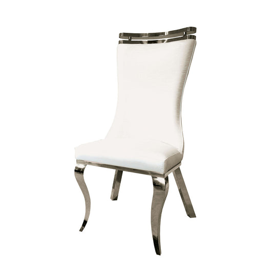 Furniture of America - Palazzo Silver Chair Set of 2 in White - FM33010WH-SC-2PK View 1