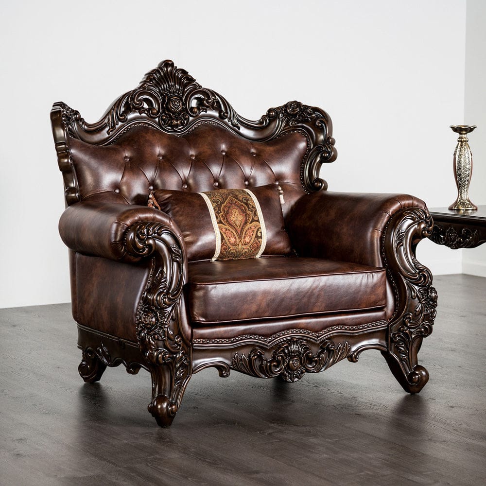 Furniture of America - Palencia Chair in Dark Cherry/Brown - FM65005BR-CH View 1