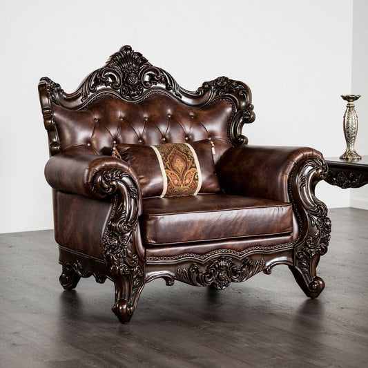 Furniture of America - Palencia Chair in Dark Cherry/Brown - FM65005BR-CH View 1