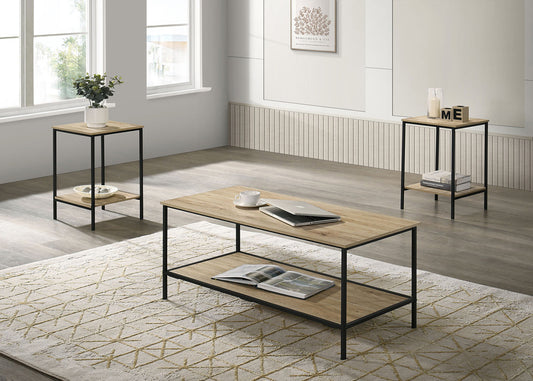 Furniture of America - Pallas 3 Pc. Table Set in Natural - FM42903NT-3PK View 1