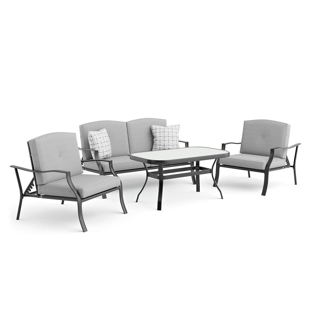 Furniture of America - Palma 4 Pc. Conversation Set in Black/Gray - GM-1047-4PK View 1