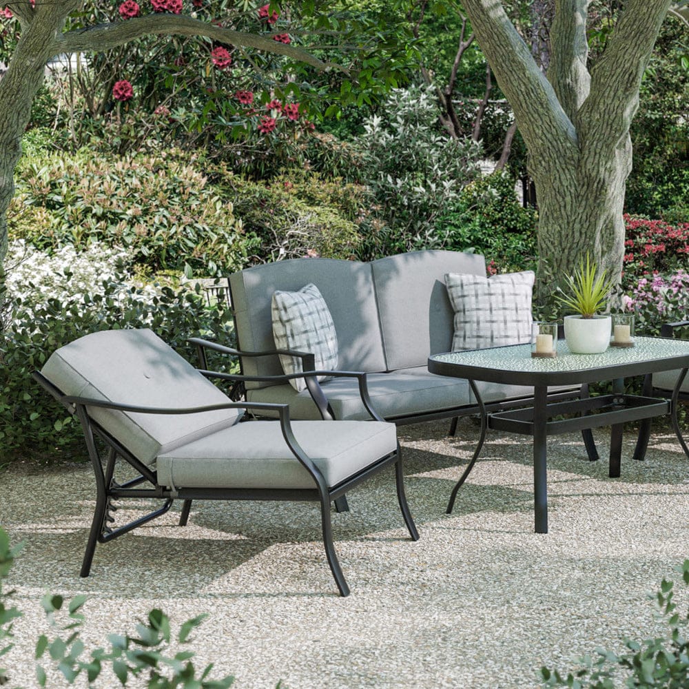 Furniture of America - Palma 4 Pc. Conversation Set in Black/Gray - GM-1047-4PK View 2