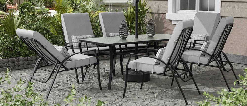Furniture of America - Palma 7 Pc. Dining Table Set in Black/Gray - GM-2022-7PC View 1