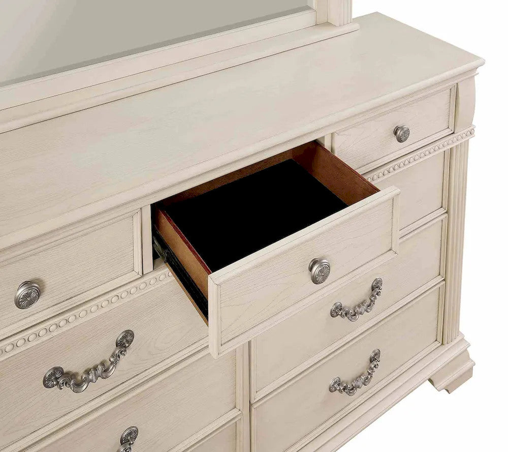 Furniture of America - Pamphilos - 4 Pc. Queen Bedroom Set w/ Chest - Antique White - FOA7144WH-Q-5PC-C view 2