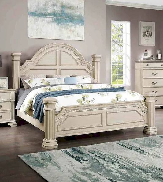 Furniture of America - Pamphilos - E.King Bed, Antique White - FOA7144WH-EK-BED view 1