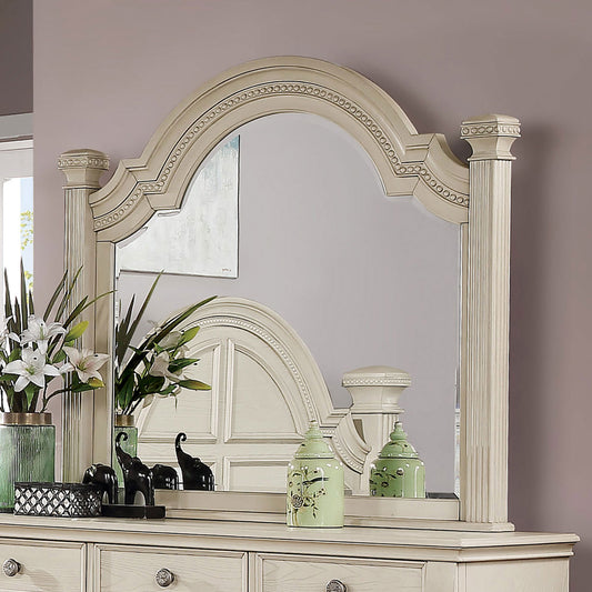 Furniture of America - Pamphilos Mirror in Antique White - FOA7144WH-M View 1