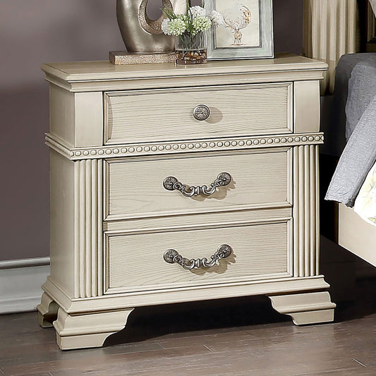 Furniture of America - Pamphilos Nightstand w/ USB in Antique White - FOA7144WH-N View 1