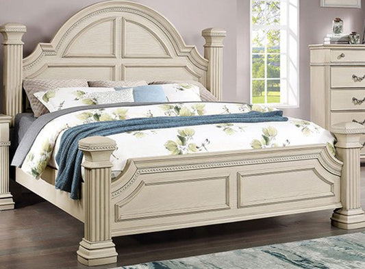 Furniture of America - Pamphilos Queen Bed in Antique White - FOA7144WH-Q-BED View 1