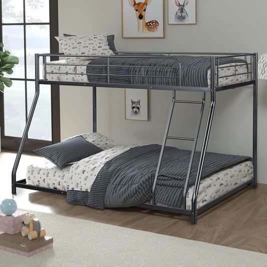 Furniture of America - Panos Twin/Full Metal Bunk Bed (K/D) in Black - FM-BK901BK-TF View 1
