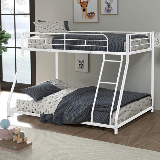 Furniture of America - Panos Twin/Full Metal Bunk Bed (K/D) in White - FM-BK901WH-TF View 1