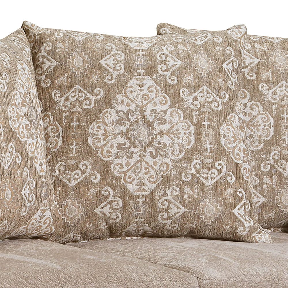 Furniture of America - Panozzo Sofa + Loveseat in Beige/Walnut - SM7308-2PC View 2
