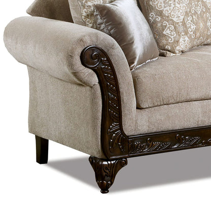 Furniture of America - Panozzo Sofa + Loveseat in Beige/Walnut - SM7308-2PC View 4