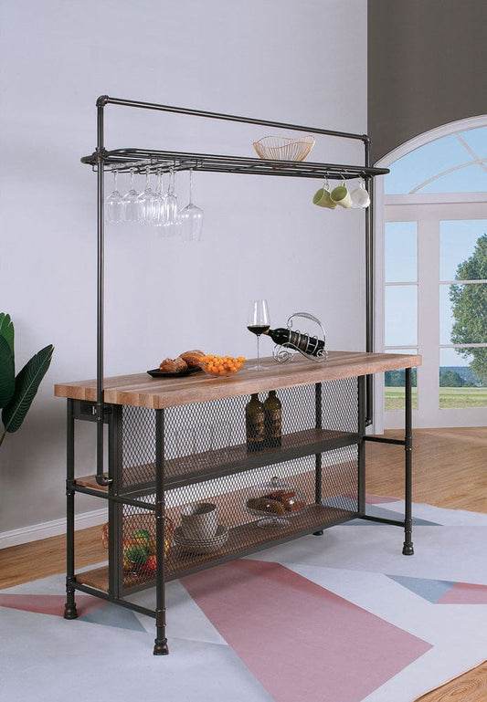 Furniture of America - Pariaman Bar Table in Sand Black/Natural - CM-AC399 View 1