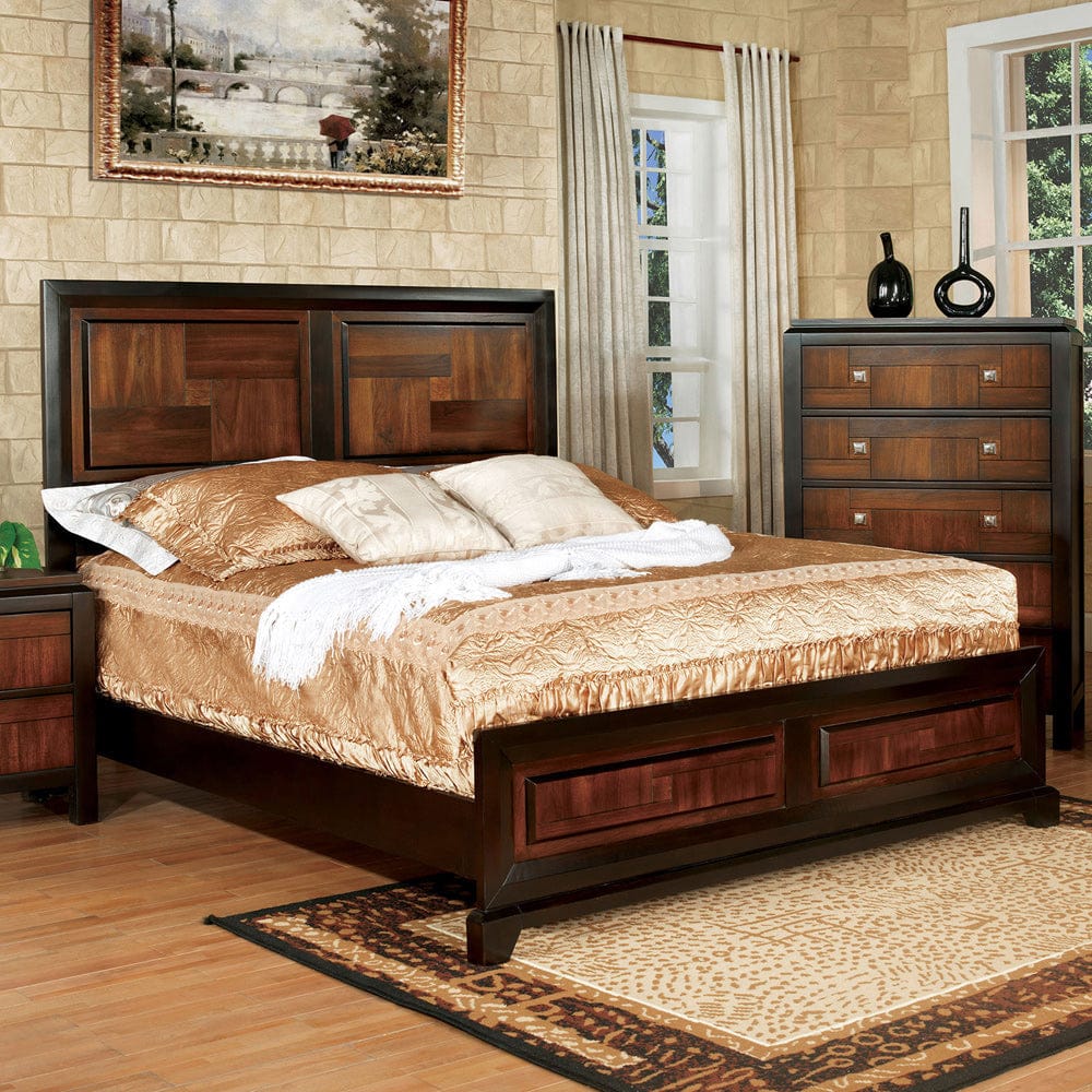 Furniture of America - Patra Queen Bed in Acacia/Walnut - CM7152Q-BED View 1