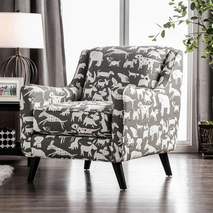 Furniture of America - Patricia Chair in Animal Pattern - SM8171-CH-DG View 1
