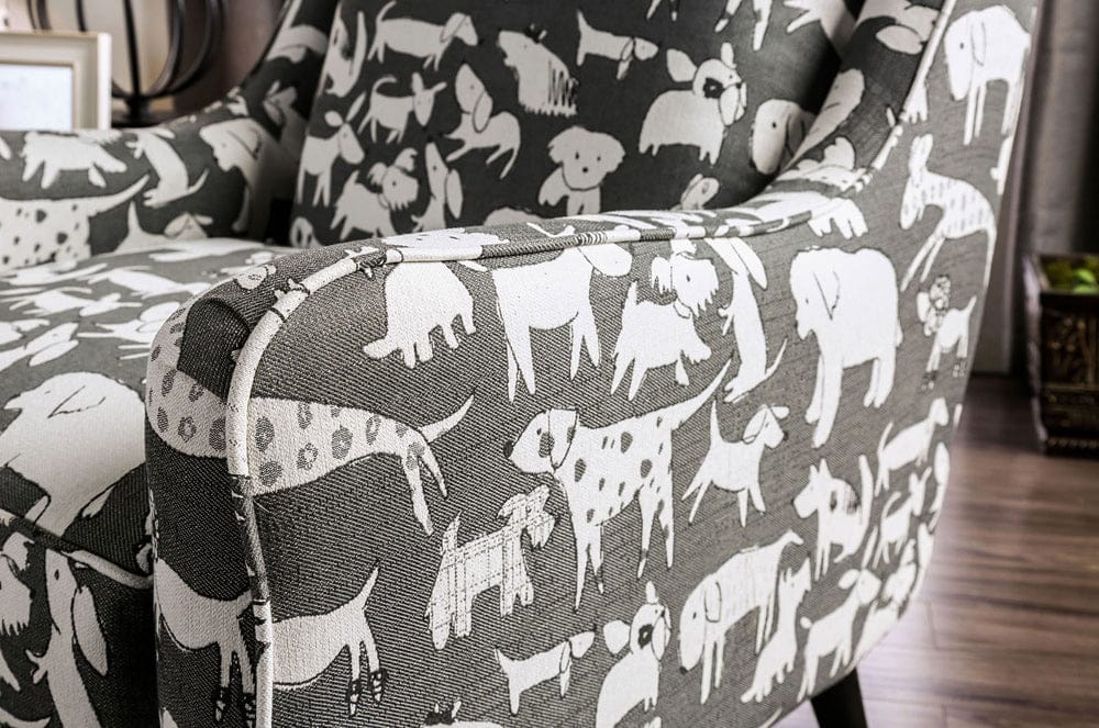 Furniture of America - Patricia Chair in Animal Pattern - SM8171-CH-DG View 2