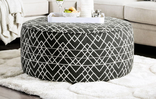 Furniture of America - Patricia Ottoman in Black/Pattern - SM8171-OT View 1