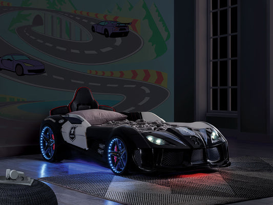 Furniture of America - Patrolene Twin Police Car Bed in Black/White - FOA7723PL-BED View 2