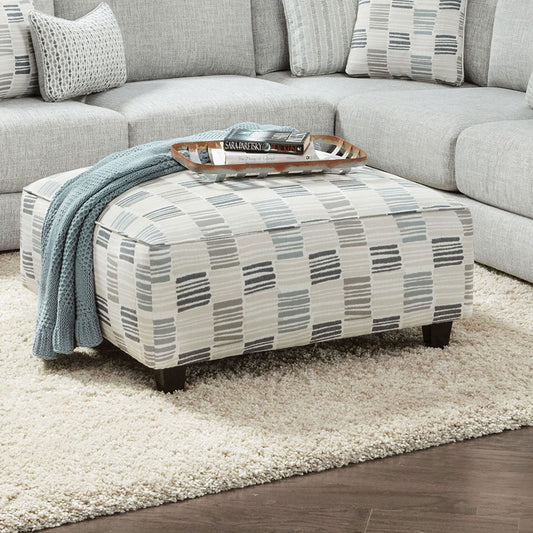 Furniture of America - Pelham Ottoman in Stripe Multi - SM8189-OT View 1