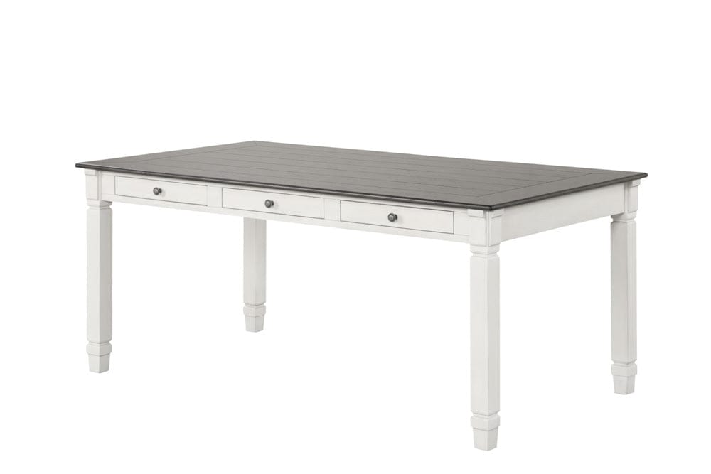 Furniture of America - Pendola Dining Table in Rustic White - FM3427WH-T View 1