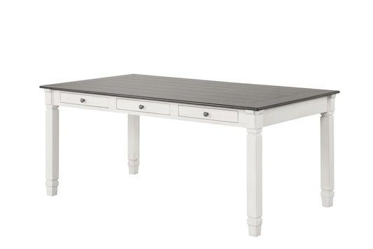 Furniture of America - Pendola Dining Table in Rustic White - FM3427WH-T View 1
