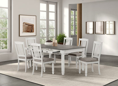 Furniture of America - Pendola Dining Table in Rustic White - FM3427WH-T View 4
