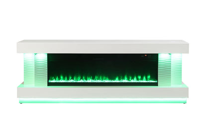 Furniture of America - Peseux 71" TV Stand w/ Electric Fireplace in White - FM-AC8009WH-TV View 8