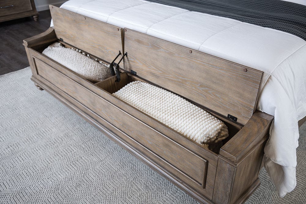 Furniture of America - Philomath E.King Bed in Aged Oak - FM7430BR-EK-BED View 2
